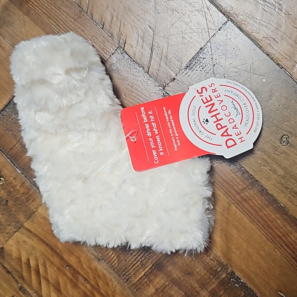 Cream Furry Golf Club Cover